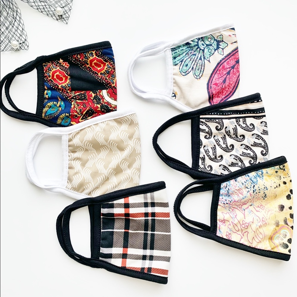 6 Assorted Ultra Soft Fashion Mask- 3 LAYER - Picture 3 of 6